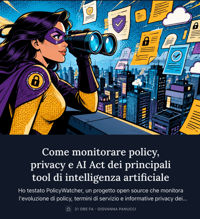 Preview of the Gladiatori Digitali PolicyWatcher article