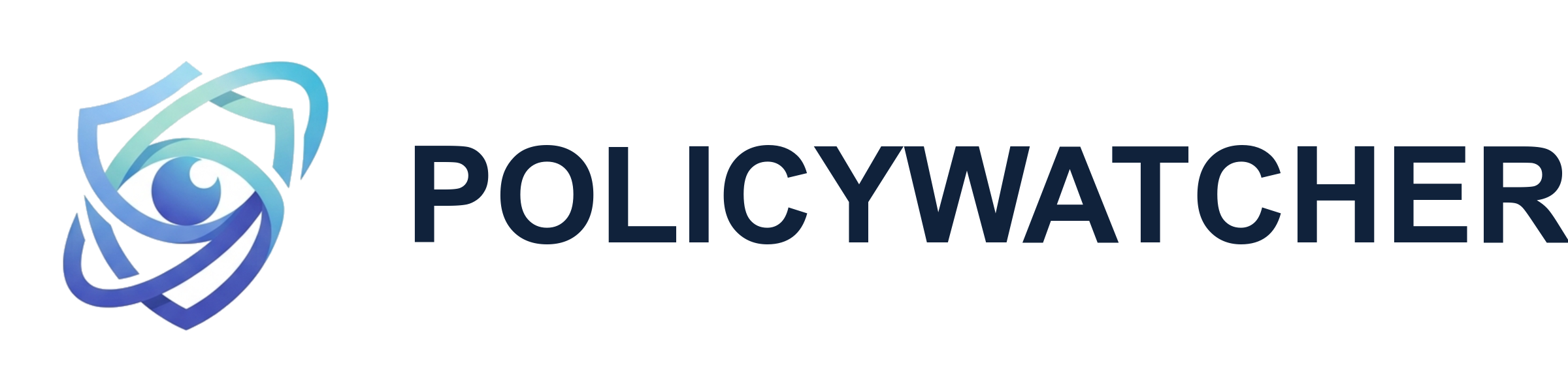 PolicyWatcher logo and dark wordmark